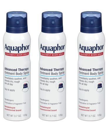 Aquaphor Ointment Body Spray - Moisturizes and Heals Dry Rough Skin - 3.7 oz. Spray Can 3 Pack