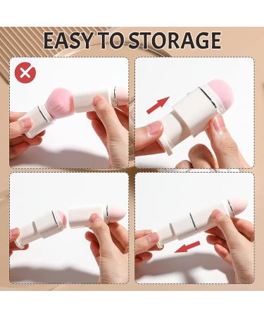 JPNK Portable Makeup Brushes Set - 8 in 1 Travel Loose Powder, Angled, Foundation, Lip Brush - Retractable Makeup Brushes (White) - Buy Online on GoSupps.com