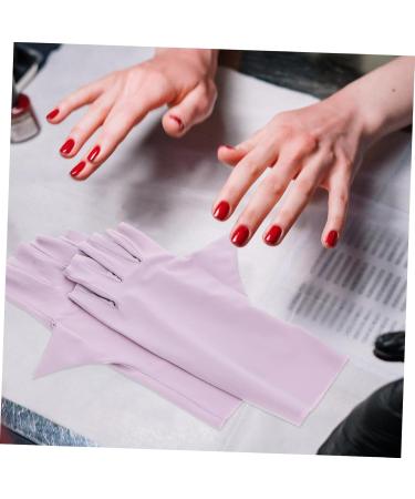 FOMIYES 2 Pairs Pink Gloves Anti Uv Gloves for Gel Nail Lamp Uv Protection Gloves for Manicure Uv Gloves for Manicure Uv Gloves for Nail Fingerless Gloves Thin Section Nail Supplies Nylon - Buy Online on GoSupps.com