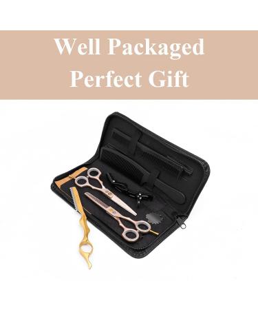 Professional Purple Dragon Hair Scissors 5.5 Set - Perfect for Men & Women Sharp Barber & Hairdresser Scissors (Rose Gold) - Buy Online on GoSupps.com