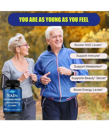 Lofei NAD Supplement Liposomal NAD+ Nicotinamide Riboside Trans-Resveratrol & Quercetin 1500mg NAD+ for Men & Women Support Cellular Energy GMO-Free 120 Capsules - Buy Online on GoSupps.com