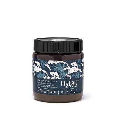 H2Eau Sea Salt Body Scrub with Sea Kelp Red Sea Algae and Sea Water Soothes Softens and Primes Skin Fresh Ocean Scent 430g