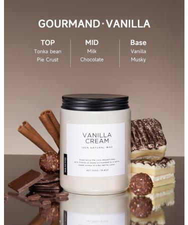 M&SENSE Vanilla Soy Candles - 19.4oz Large 2 Wick Jar 110 Hours Burn Time 100% Natural Aromatherapy Gift for Home - Buy Online on GoSupps.com