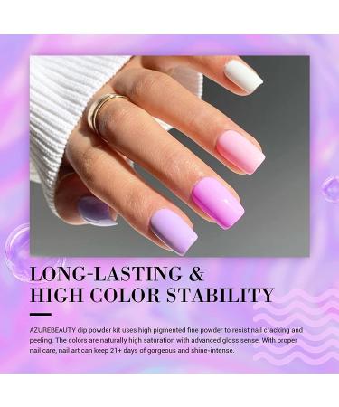 AZUREBEAUTY Dip Powder Set - 6 Pink Violet Purple Glitter Colors for Quick-Drying French Manicure - No Lamp Needed - Buy Online on GoSupps.com