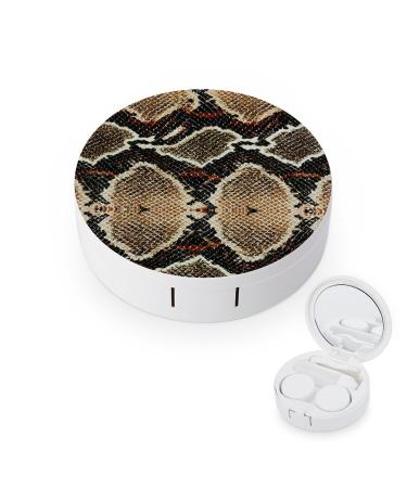 Snake Skin Pattern Contact Lens Travel Kit Portable Cute Contact Box with Mirror for Daily Outdoor