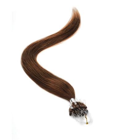 Micro Ring/Micro Loop/Micro Bead Hair Extensions 18" Chocolate Brown (4) American Pride