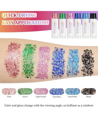  AOOWU AOOWU Body Glitter 15g for body mermaid face festival makeup Christmas Halloween carnival (purple- - Buy Online on GoSupps.com