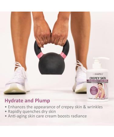 Reshape+ Crepey Skin Treatment Cream - Anti Aging Moisturizer with Collagen & Hyaluronic Acid for Face, Arms, Neck & Body - 15 Fl Oz - Buy Online on GoSupps.com