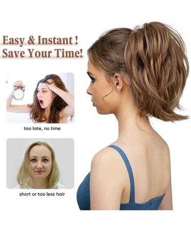 Ponytail Extensions Fake Blonde Hair False Pigtail for Women Synthetic Claw Clip In Ponytail Hair Extensions Diy Hairpiece Hair Bun for Women(1B 171T60) - Buy Online on GoSupps.com