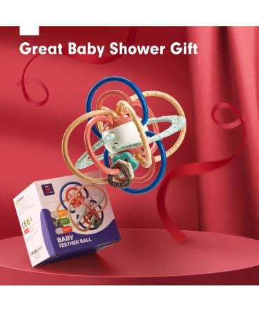 Baby Teething Toys for 0-12 Months | Infant Teether with 4 Textures | Baby Rattle Gift for Boys and Girls - Buy Online on GoSupps.com