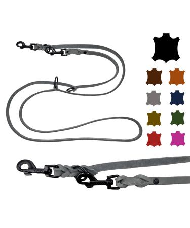 Dog liner Small dogs / large dogs black hooks 2m / 2.40m / 2.80m / 3.50m / 5m Double linen adjustable (2.80m x 12mm gray) 2.80m x 12mm gray