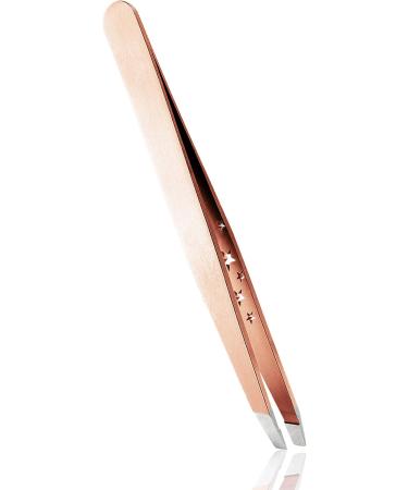 Rubis Gold Slanted Tweezers - Rose Gold | Six Stars Special Collection | High-Quality Eyebrow Tools | International Shipping - Buy Online on GoSupps.com