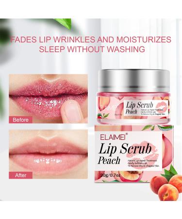 Peach Lip Scrub & Treatment - Hydrating Lip Peeling Mask for Cracked Dry Lips | Smooth & Repair Cuticles - Buy Online on GoSupps.com