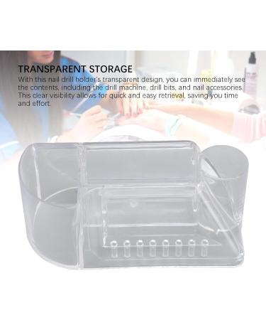 Nail Drill Holder 6.3in Grinding Bit Storage Box Transparent Nail Drill Bit Holder Plastic Nail Drill Tool Organizer Manicure Tools Display Box for Nail Tech Supplies - Buy Online on GoSupps.com