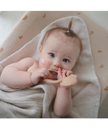 Mushie Silicone Dog Brown Baby Teether Toy - BPA-Free Teething Relief - Buy Online on GoSupps.com