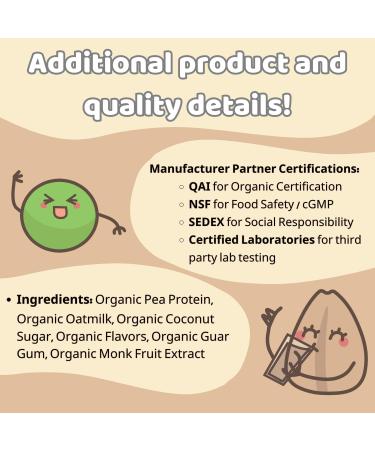 Organic Vanilla Caramel Pea Protein Oatmilk Blend - 30 Servings 10g Protein Non-GMO Vegan Allergen Free - 1lb Bag - Buy Online on GoSupps.com