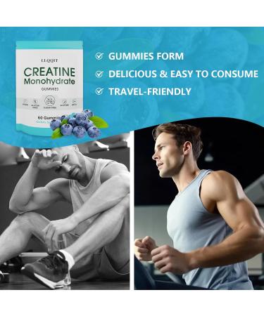 LLQQIT Creatine Monohydrate Gummies for Men & Women - 3g of Blueberry Creatine Gummies - Sugar-Free Vegan 60 Count - Buy Online on GoSupps.com