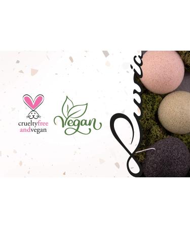 Konjac Sponge Set Luvia | Natural Facial Cleansing & Peeling | Vegan Gentle for Sensitive Skin - International Shipping - Buy Online on GoSupps.com