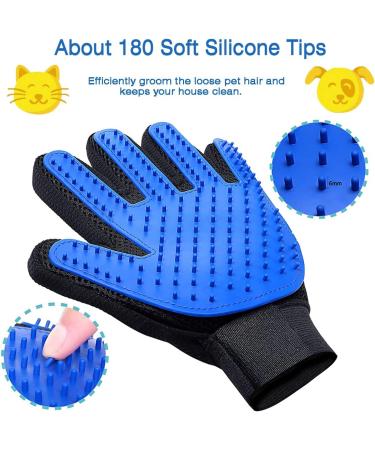 Closeep Dog Grooming Glove - 1 Pair Deshedding Brush for Pet Massage, Long/Short Fur, Cat Hair Remover Mitt - Buy Online on GoSupps.com