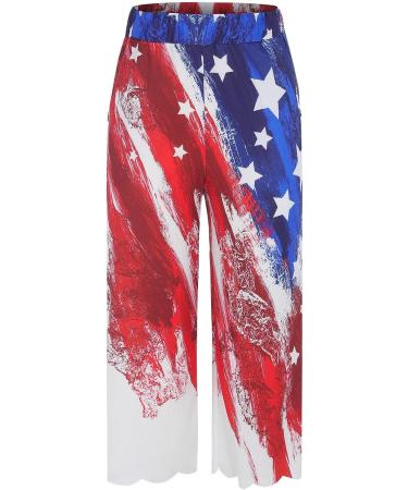 Cotton Linen Cropped Capris Pants for Women | Summer Loose Fit Trousers | Floral Beach Pants with Pockets - Red-04 XXL - Buy Online on GoSupps.com