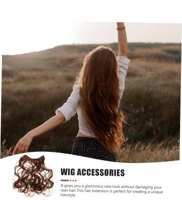 FRCOLOR Wavy Hair Extensions Straight Wig Hair Extensions Curly Hair Extensions Curly Hair Wig Crown Bows for Ponytail Curly Wigs Extend High Temperature Wire European and American 66x26x0.8cm Light Brown - Buy Online on GoSupps.com