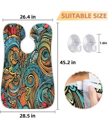 Abstract Floral Beard Bib Apron - Perfect Beard Hair Catcher for Men | Best Gifts for Dad & Husband | Father's Day Anniversary Christmas - Buy Online on GoSupps.com