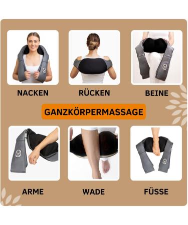 Original Munich Spring Shiatsu Neck Massager with Heat & Jade Stones | Wireless Full Body Wellness | 7-Year Guarantee | German Design - Buy Online on GoSupps.com