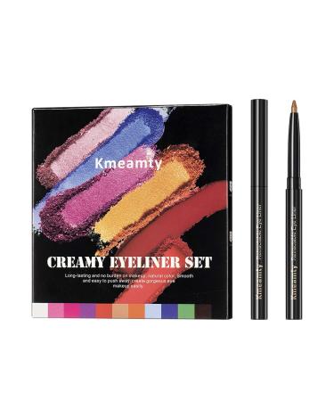 Kmeamty Gel Eye Liner Pencil Set - 12 Vibrant Colors for Long-Lasting and Smooth Application - Vegan and Cruelty-Free - Buy Online on GoSupps.com