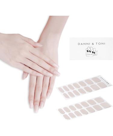 Danni & Toni Sand Beige Gel Nail Films - Glossy Monochrome Stickers | Semi-Hardened Nail Wraps (28 Stickers) - Buy Online on GoSupps.com
