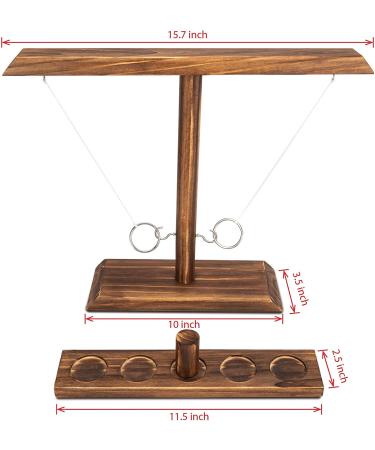 DreamToyz Ring Toss Game for Adults - Handmade Wooden Hooks - Fast-paced Indoor/Outdoor Interactive Game - 15.7 x 13 Large Size - Brown - Buy Online on GoSupps.com