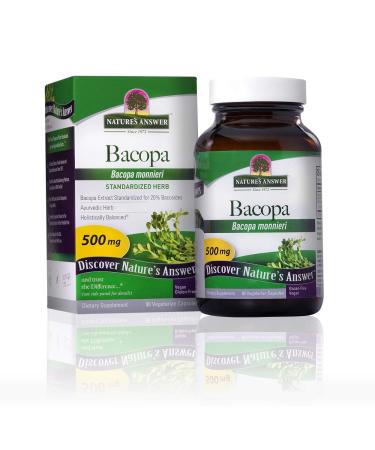 Nature's Answer Bacopa 500 mg 90 Vegetarian Capsules