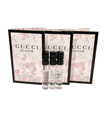 Gucci Bloom Sample Perfume Women EDT Spray 1.5 ml / 0.05 oz - set of 3