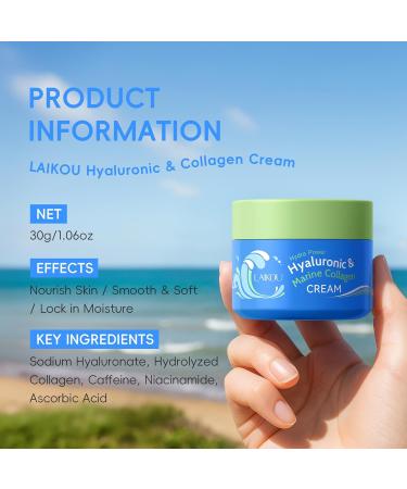 Hyaluronic Acid Collagen Daily Skincare Kit - 5 Step Regimen Routine Beauty Skin Care for Teens- Gift Set with Hyaluronic Serum Cleanser Toner Eye Cream Cream Facial Glow Up Set Travel Set - Buy Online on GoSupps.com