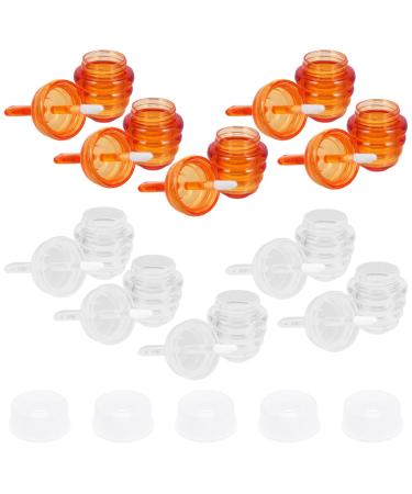 Lot de 10 Tubes L vres Vides 5 Ml en Plastique Transparent et Marron Design Alv ol pour Gloss L vres et DIY pour Maquillage et Voyage