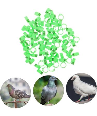 CIYODO 100 pcs Chick Colorful Quail Things Ring Anklet Pet Cockfighting Dove Parrot Feet Numbered 1.3X1.3CM Green - Buy Online on GoSupps.com