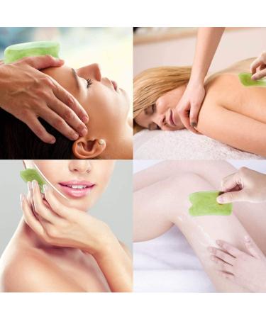 7-Piece Natural Resin Gua Sha Scraping Massage Tool Set for Face, Back, and Neck - Green - Buy Online on GoSupps.com