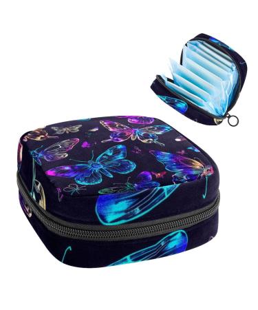 MuooouM storage bag for women's tapes portable with zipper for teenagers girls women neon colors color 1 4.7x6.6x6.6 in/12x17x17 cm