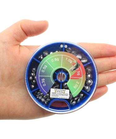 Round Split Shot Sinker Set - FREGITO 205pcs/117pcs/78pcs Lead Weights in 5 Sizes/6 Sizes - Removable Fishing Sinkers in Blue Box - Buy Online on GoSupps.com