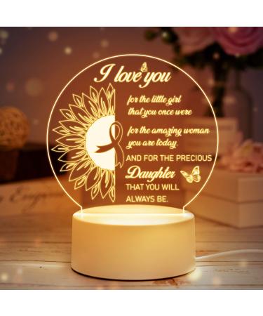 Vetbuosa Birthday Gifts for Daughter Daughter Gift from Mum Acrylic Night Light Idea Birthday Gifts for Daughter from Mum and Dad First Day of School Gifts for Daughter Presents Night Lamp Daughter Gifts Night Light