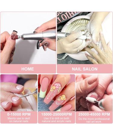 Electric Nail Drill Rechargeable Electric Nail File 45000RPM with Grinding Heads for Pedicure - Buy Online on GoSupps.com