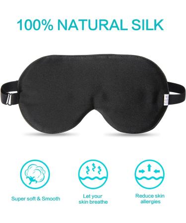 VenusCare Mulberry Silk Sleep Mask - Super Smooth & Soft Lightweight Eye Mask for Women & Men - Adjustable Strap - Pink - Buy Online on GoSupps.com
