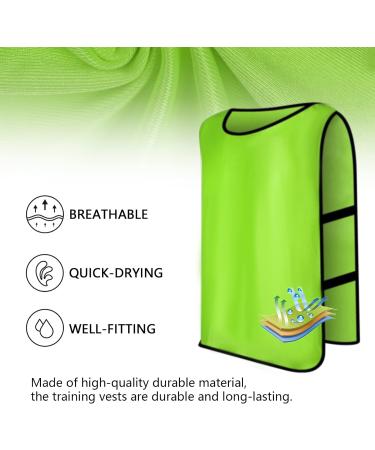 Brooman Scrimmage Training Vest 12 & 24 Pack - Soccer Practice Pinnies for Kids, Youth, and Adults in Lime - Large Size - Buy Online on GoSupps.com