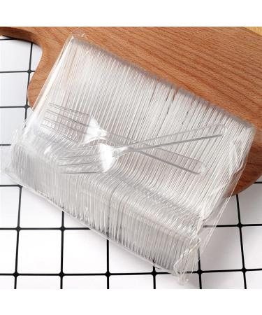 100 Pcs Clear Plastic Forks Sturdy and Durable Disposable Forks for Party Picnic Barbecue Restaurant Dinner Dessert - Buy Online on GoSupps.com