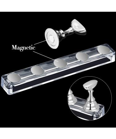 Blulu 6 Sets Nail Tips Stand Holder - Magnetic Acrylic Nail Practice Display for DIY Nail Salon - Silver - Buy Online on GoSupps.com