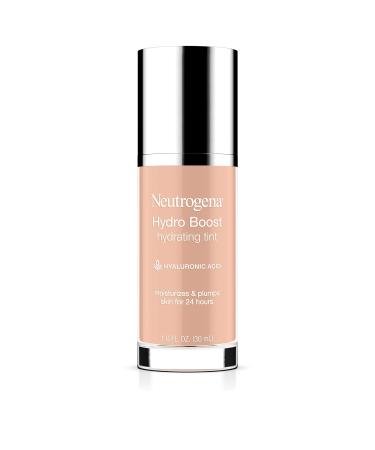 Neutrogena Hydro Boost Hydrating Tint with Hyaluronic Acid  Lightweight Water Gel Formula  Moisturizing  Oil-Free & Non-Comedogenic Liquid Foundation Makeup  20 Natural Ivory  1.0 fl. oz