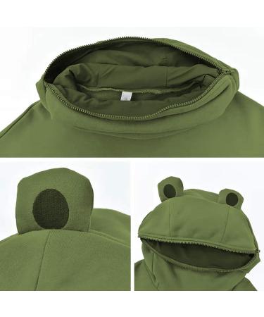 Attine Women's Frog Hoodie with Zipper Mouth and Front Pocket | Mint Green XL - Buy Online on GoSupps.com
