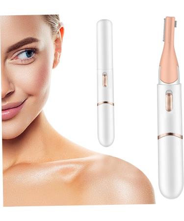 Electric Eyebrow Trimmer Eyebrow Shaver Rechargeable Trimmer Double Blade Eyebrow Trimmer Pivoting Head Facial Hair Remover with Grooming Comb 1 Set White - Buy Online on GoSupps.com
