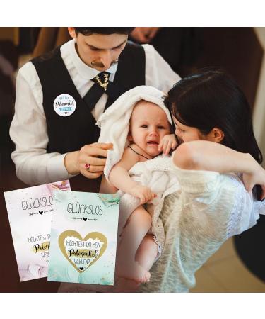 Colofalla 4PCs Set - Scratch Cards & Buttons for Baptism Gifts | Unique Sponsoring Questions & Greeting Cards - Buy Online on GoSupps.com
