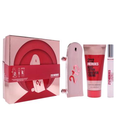Carolina Herrera 212 Heroes Forever Young by Carolina Herrera for Women - 3 Pc Gift Set 2.7oz EDP Spray 0.34oz EDP Roll-on 3.4oz Body Lotion 2.15 Fl Oz (Pack of 3) - Buy Online on GoSupps.com