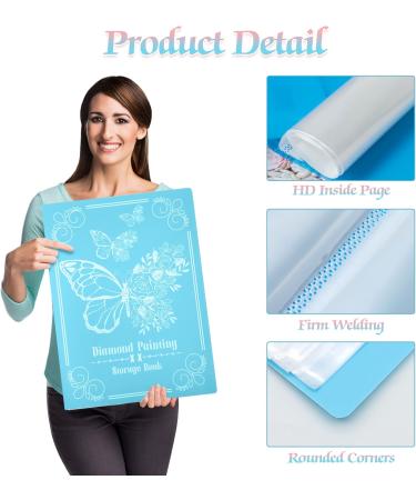 ZYNERY 2 Pack A3 Diamond Painting Storage Book | 60 Pages Art Portfolio for 12x16 inch Diamond Painting | Large Art Folder in Pink and Blue - Buy Online on GoSupps.com